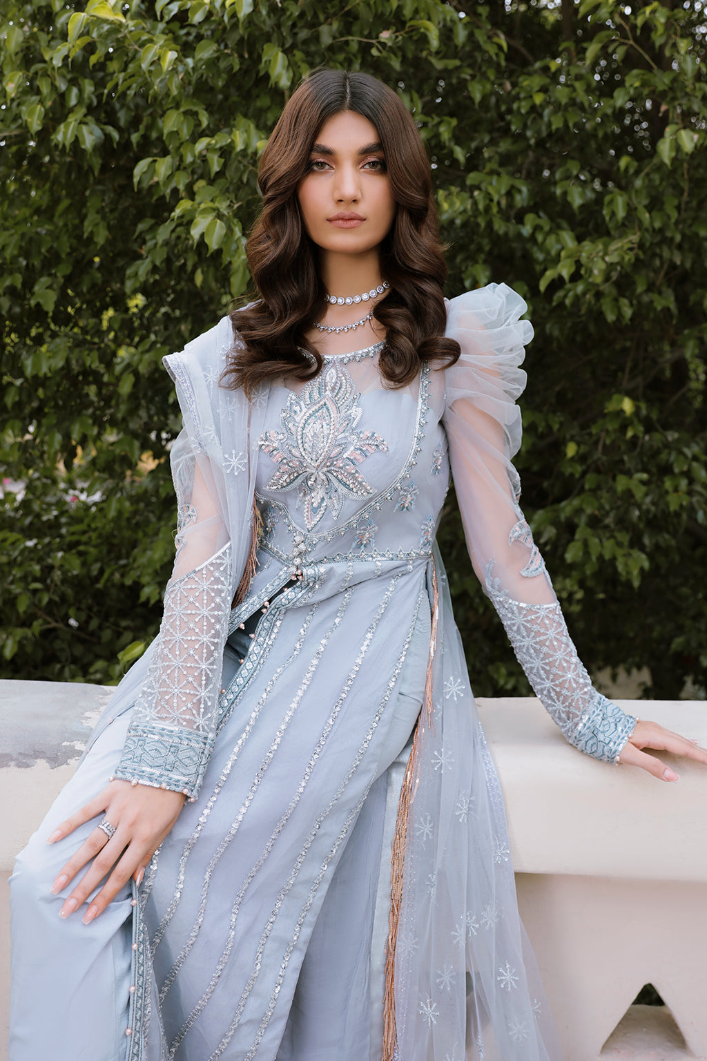 VERBENA Zarposh Jahanara Embroidered Unstitched 3 Piece Festive Suit – Net & Raw Silk Adda Work