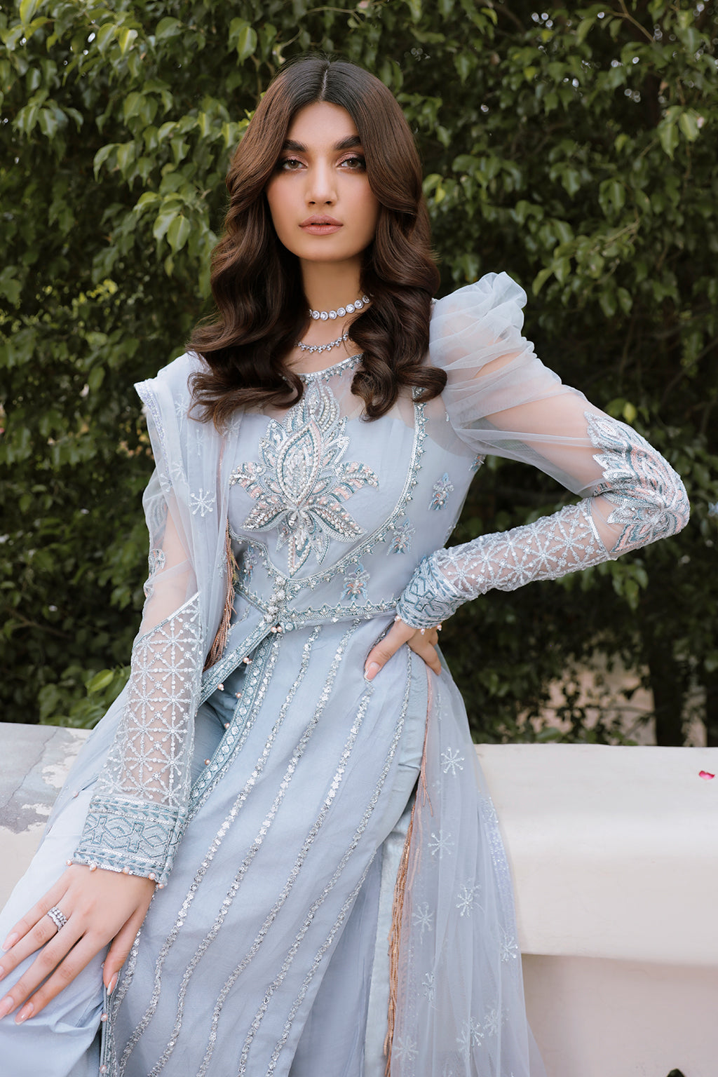 VERBENA Zarposh Jahanara Embroidered Unstitched 3 Piece Festive Suit – Net & Raw Silk Adda Work