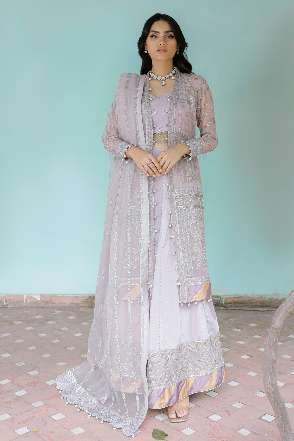 SALVIA Zarposh Jahanara – Luxury Embroidered Unstitched 3 Piece Festive Net & Velvet Suit with Hand Work
