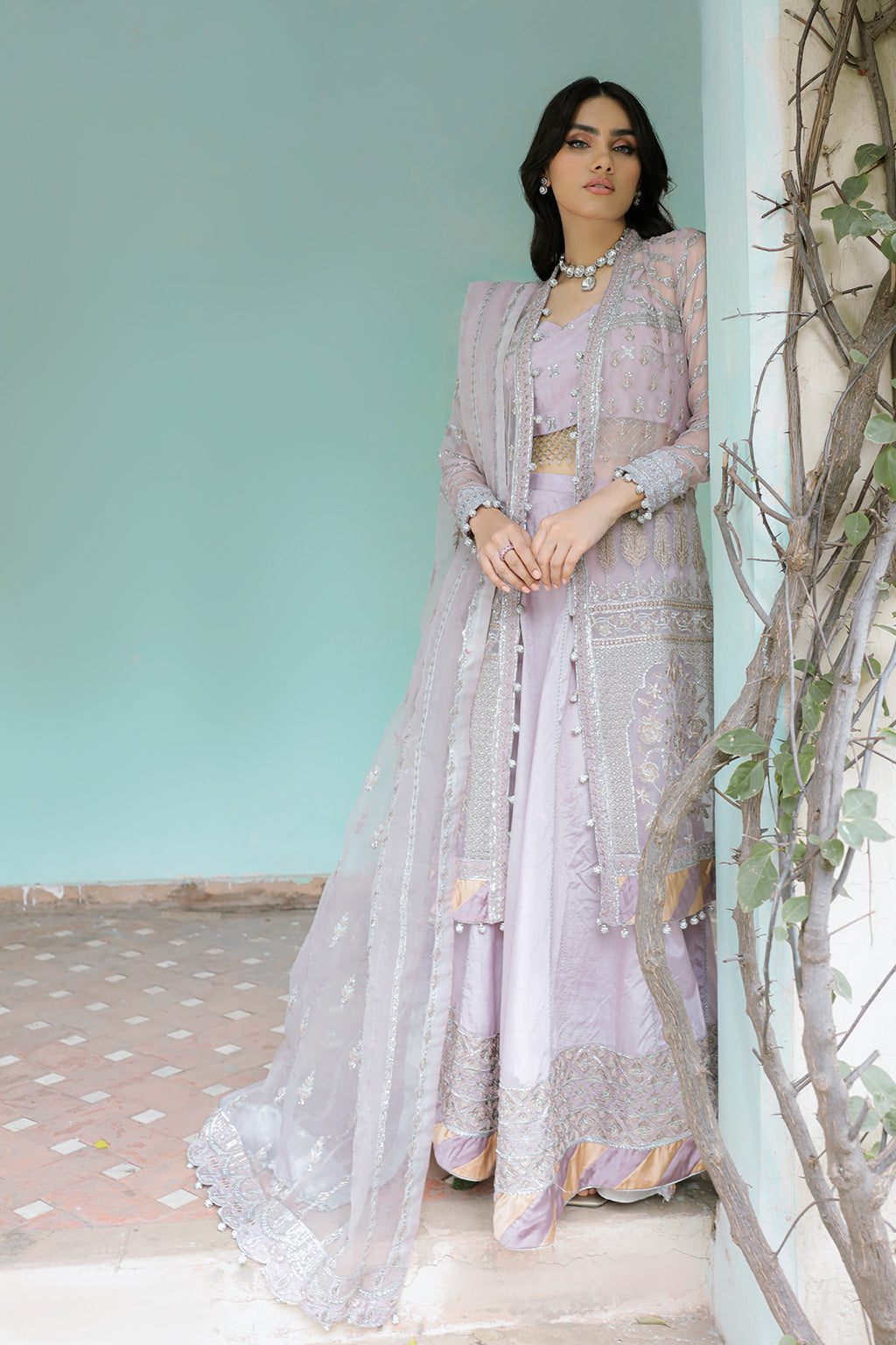 SALVIA Zarposh Jahanara – Luxury Embroidered Unstitched 3 Piece Festive Net & Velvet Suit with Hand Work