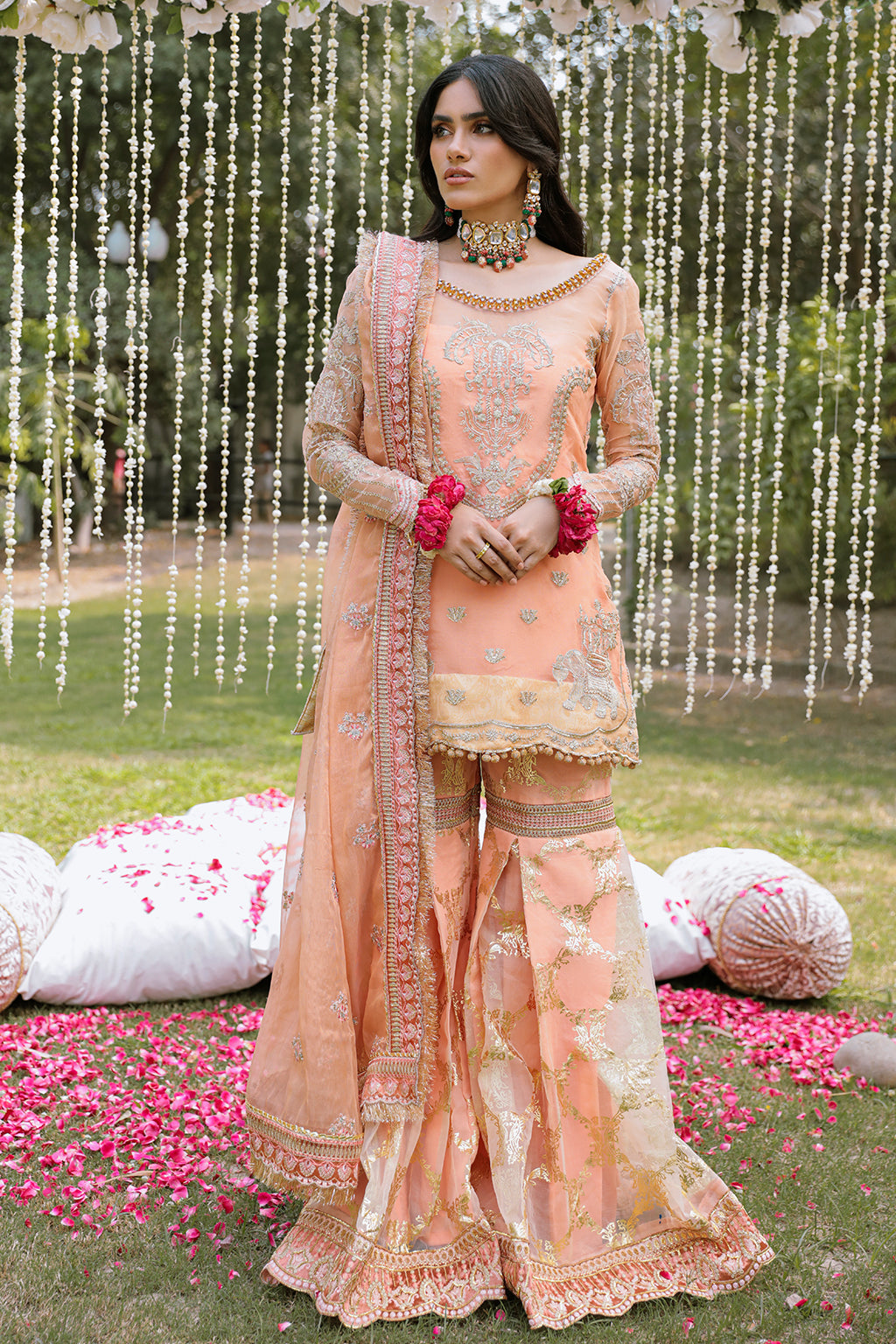 PASTELLA Zarposh Jahanara – Luxury Embroidered Unstitched 3 Piece Festive Lawn Suit with Chiffon Dupatta