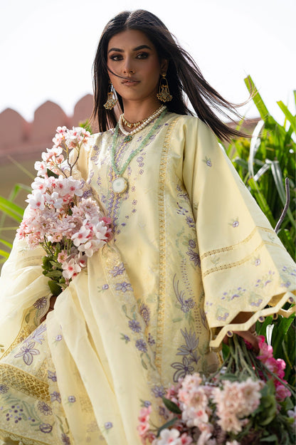 Moondale Zarposh Jahanara Embroidered Unstitched 3 Piece Festive Lawn Suit with Organza Dupatta