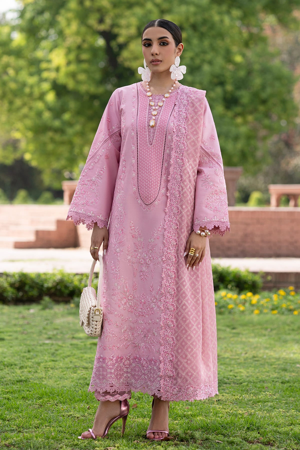 Roselle Zarposh Jahanara Embroidered Unstitched 3 Piece Festive Lawn Suit with Chiffon Dupatta