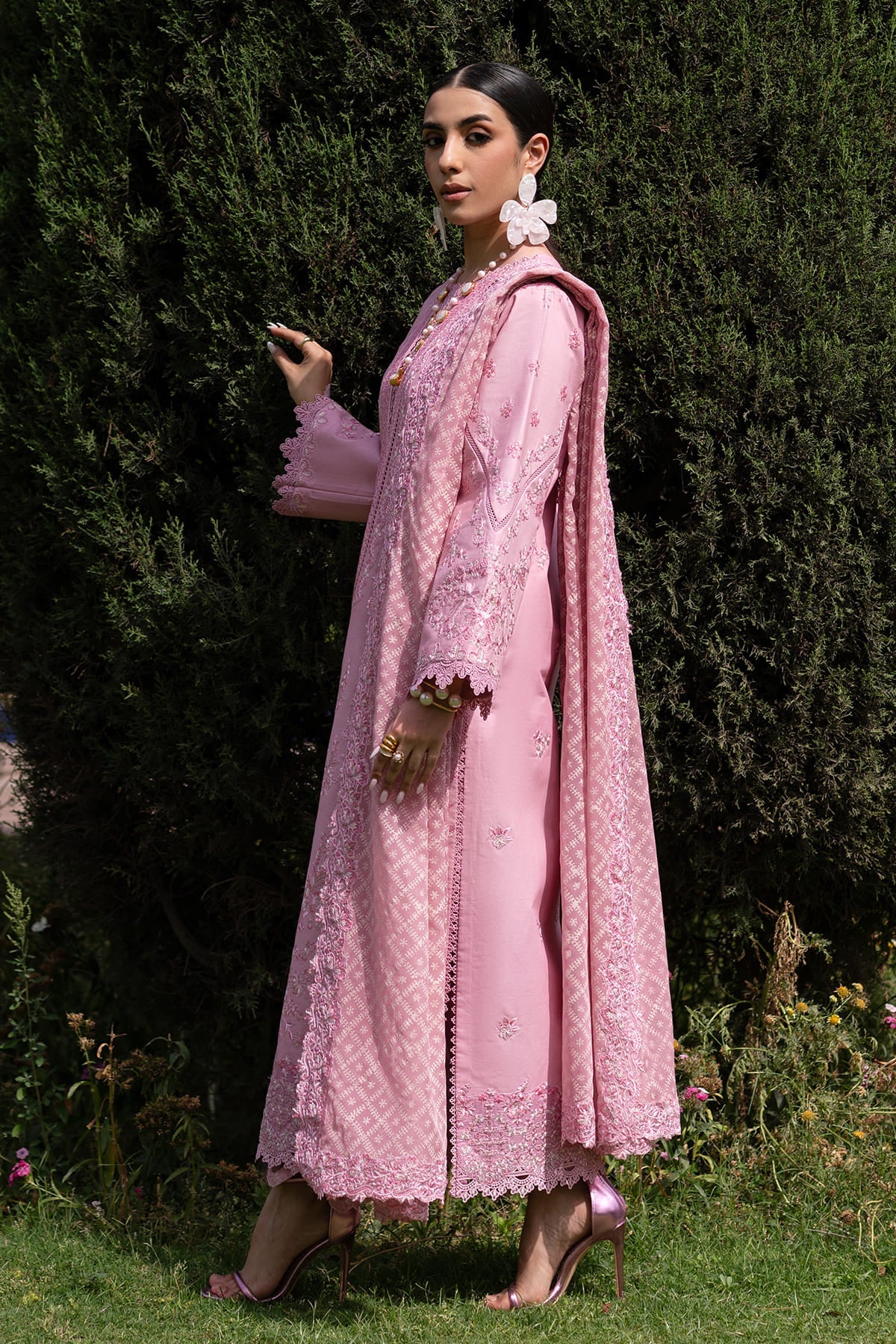 Roselle Zarposh Jahanara Embroidered Unstitched 3 Piece Festive Lawn Suit with Chiffon Dupatta