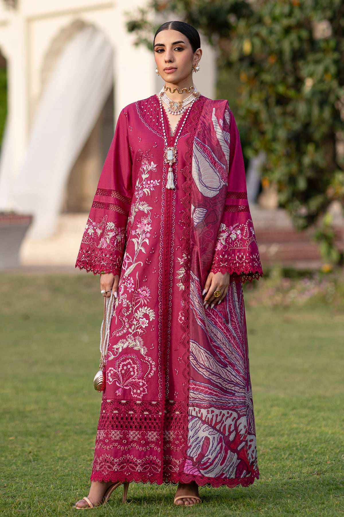 Miralyn Zarposh Jahanara Embroidered Unstitched 3 Piece Festive Lawn Suit with Silk Dupatta