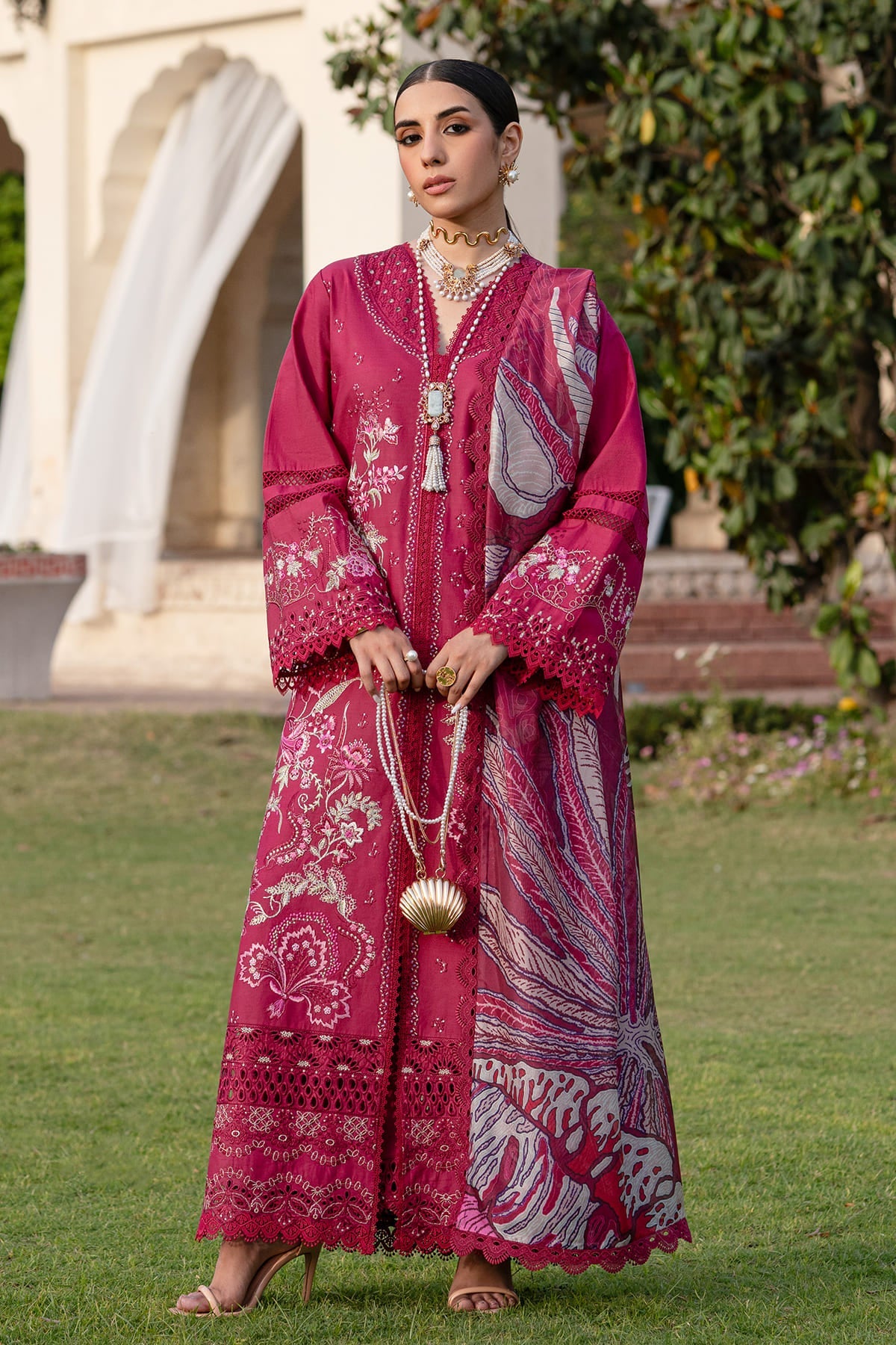 Miralyn Zarposh Jahanara Embroidered Unstitched 3 Piece Festive Lawn Suit with Silk Dupatta