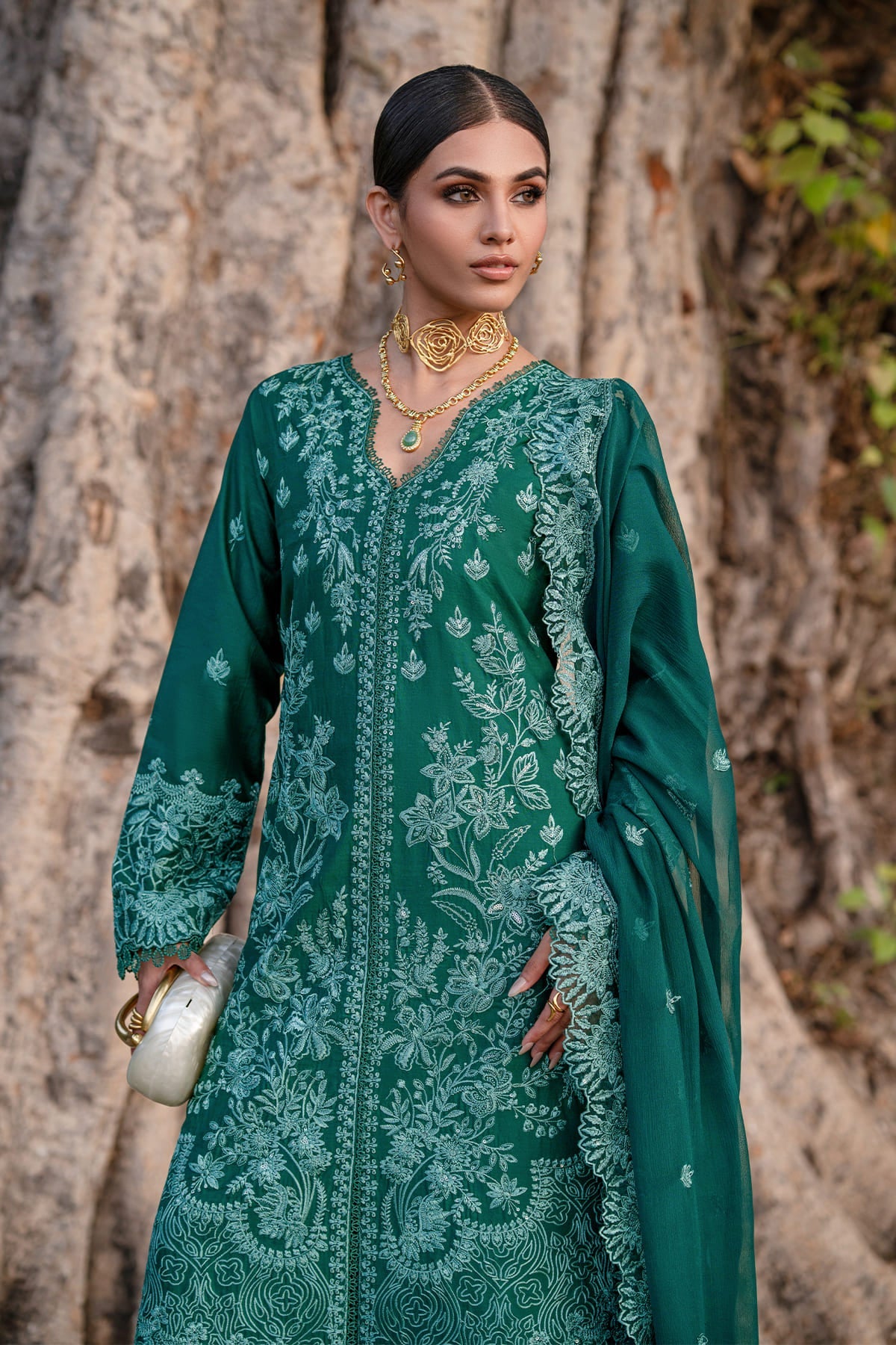 Odessa Zarposh Jahanara Embroidered Unstitched 3 Piece Festive Lawn Suit with Chiffon Dupatta