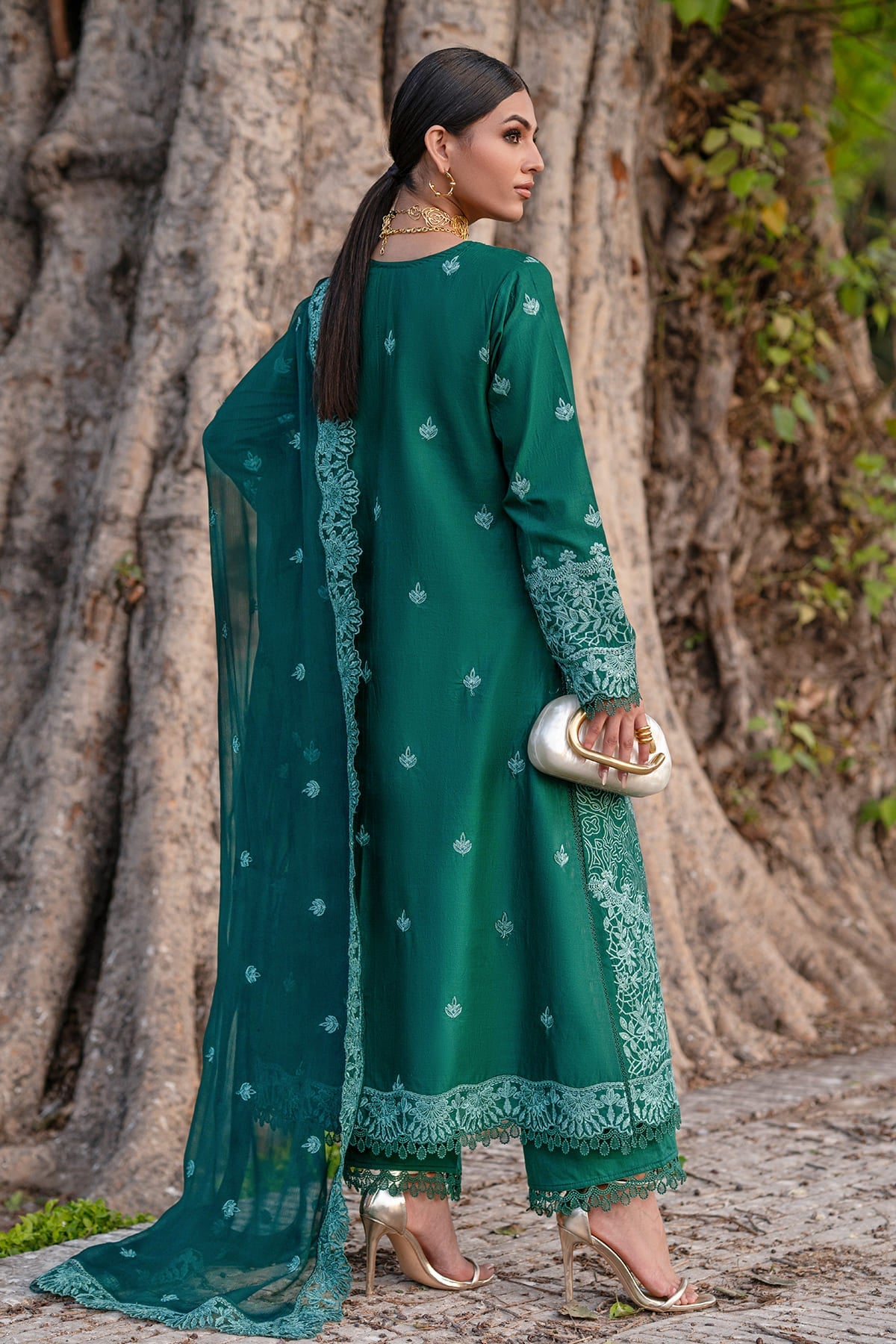 Odessa Zarposh Jahanara Embroidered Unstitched 3 Piece Festive Lawn Suit with Chiffon Dupatta