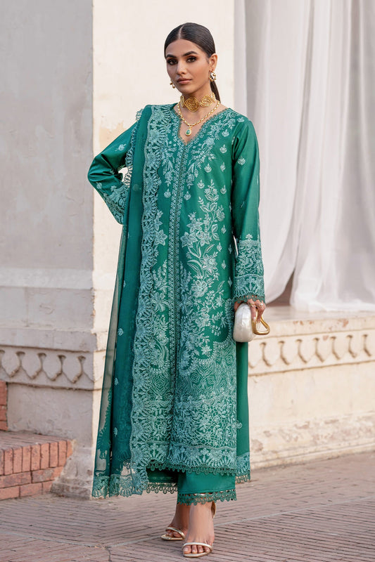 Odessa Zarposh Jahanara Embroidered Unstitched 3 Piece Festive Lawn Suit with Chiffon Dupatta