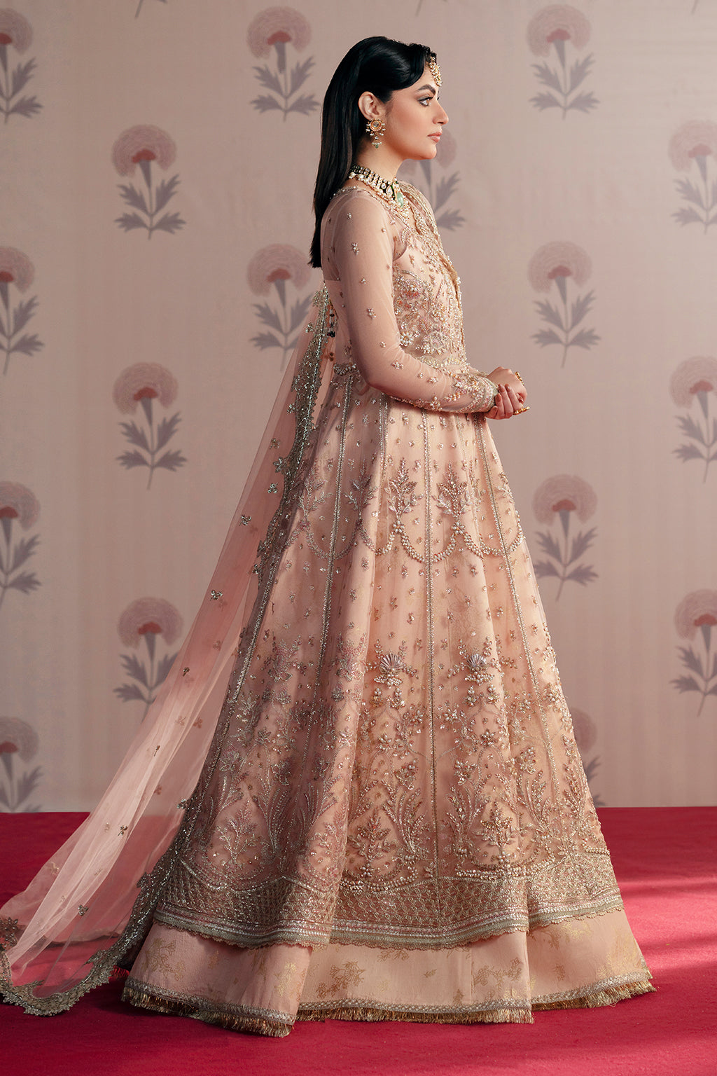 Dilara Zarposh Jahanara – Embroidered Net & Organza Unstitched 3 Piece Festive Suit