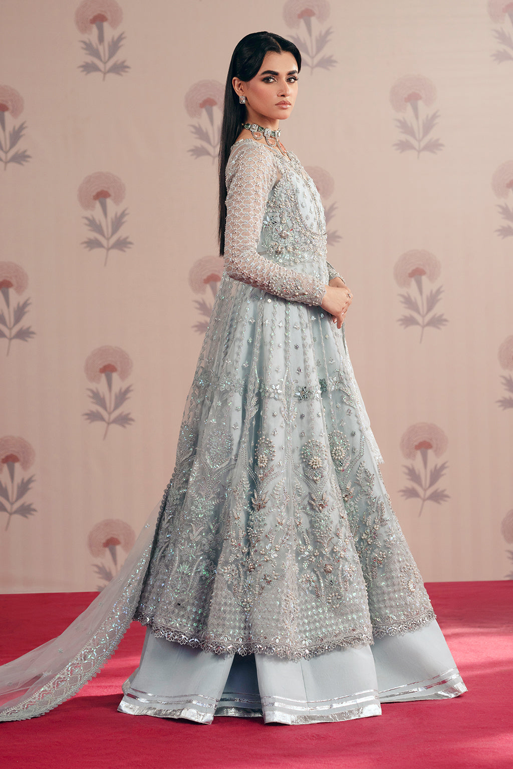 Savera Zarposh Jahanara – Embroidered Net & Organza Unstitched 3 Piece Festive Suit