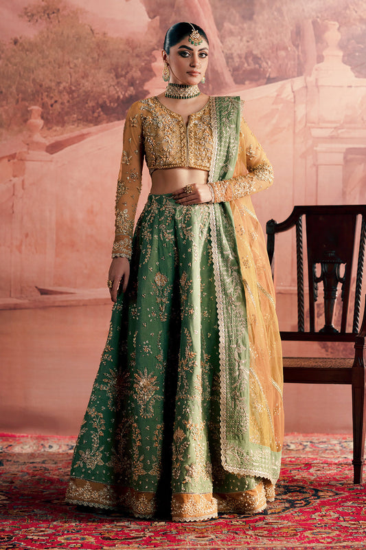 Noorani Zarposh Jahanara – Embroidered Raw Silk & Net Unstitched 3 Piece Festive Suit with Dupatta