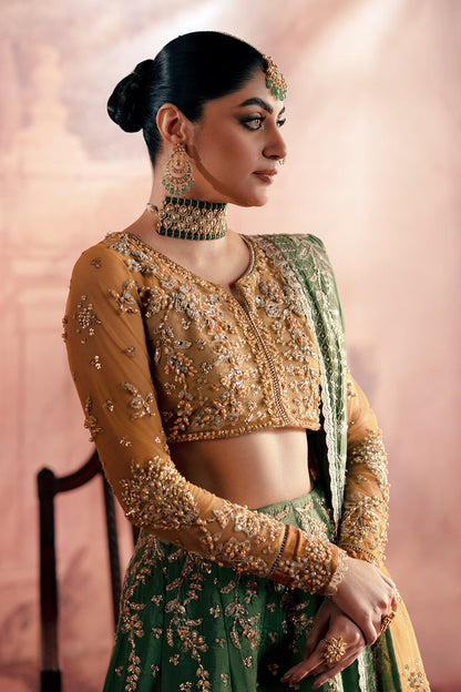 Noorani Zarposh Jahanara – Embroidered Raw Silk & Net Unstitched 3 Piece Festive Suit with Dupatta