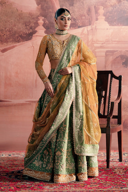 Noorani Zarposh Jahanara – Embroidered Raw Silk & Net Unstitched 3 Piece Festive Suit with Dupatta