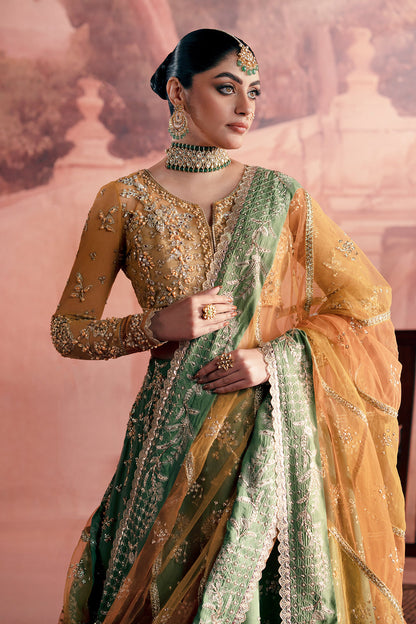 Noorani Zarposh Jahanara – Embroidered Raw Silk & Net Unstitched 3 Piece Festive Suit with Dupatta