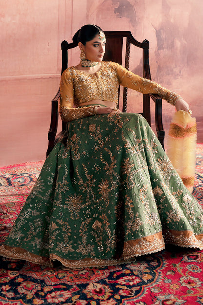 Noorani Zarposh Jahanara – Embroidered Raw Silk & Net Unstitched 3 Piece Festive Suit with Dupatta