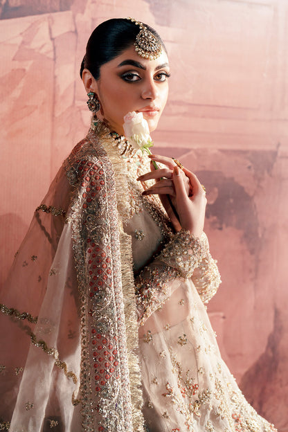 Meher Zarposh Jahanara – Embroidered Net & Raw Silk Unstitched 3 Piece Festive Suit with Dupatta & Trouser
