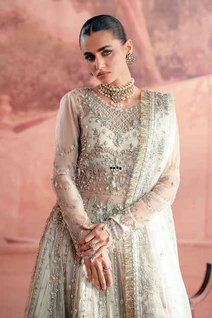 Chandni Zarposh Jahanara – Embroidered Net & Raw Silk Unstitched 3 Piece Festive Suit with Organza Dupatta
