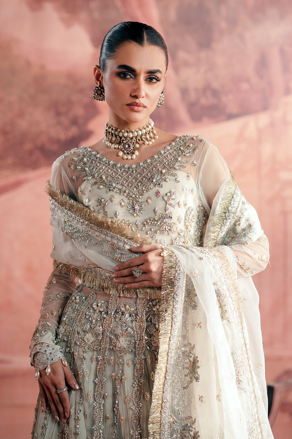 Chandni Zarposh Jahanara – Embroidered Net & Raw Silk Unstitched 3 Piece Festive Suit with Organza Dupatta