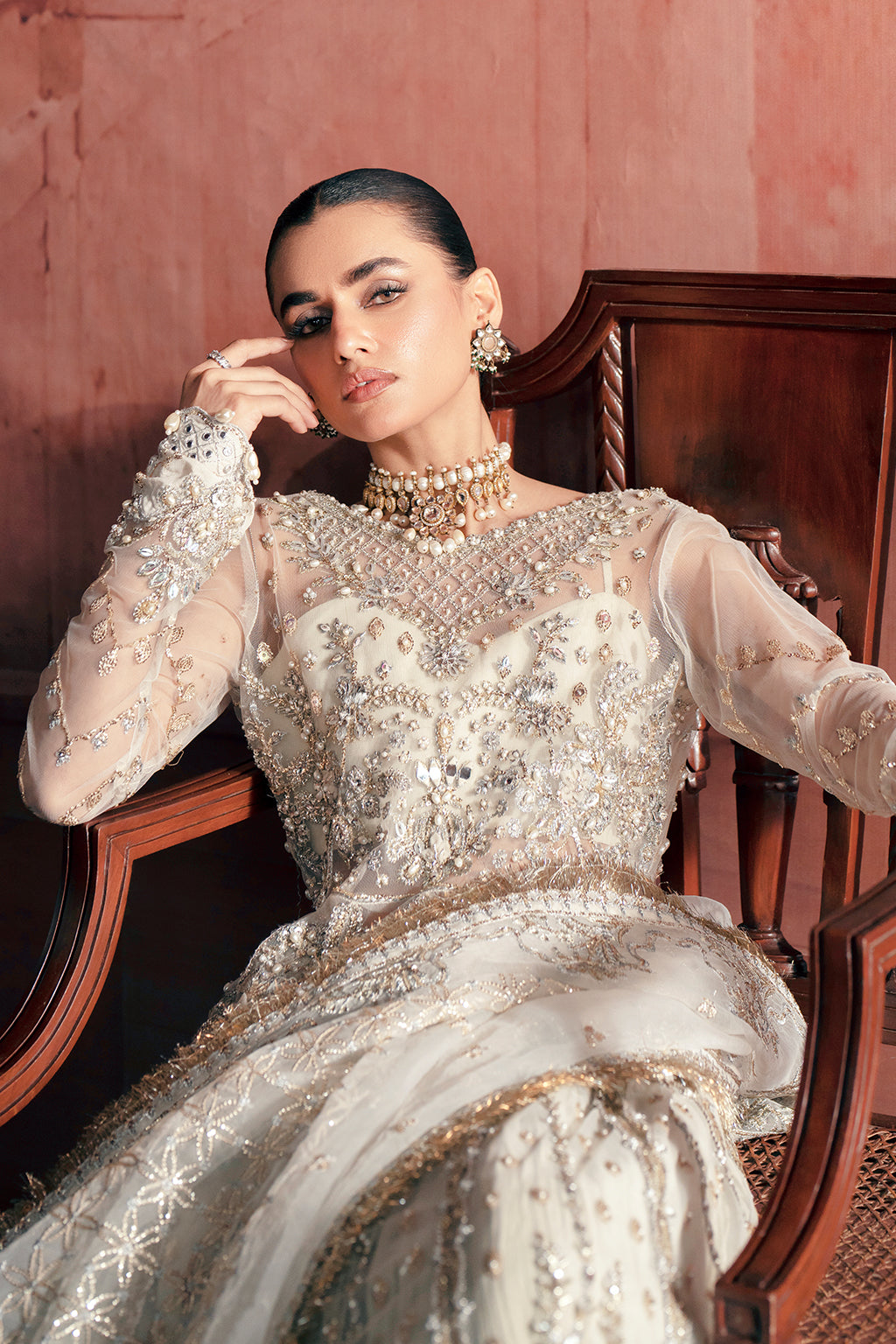 Chandni Zarposh Jahanara – Embroidered Net & Raw Silk Unstitched 3 Piece Festive Suit with Organza Dupatta