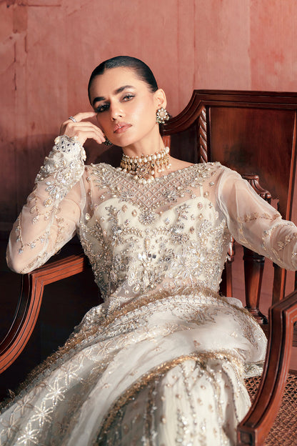 Chandni Zarposh Jahanara – Embroidered Net & Raw Silk Unstitched 3 Piece Festive Suit with Organza Dupatta