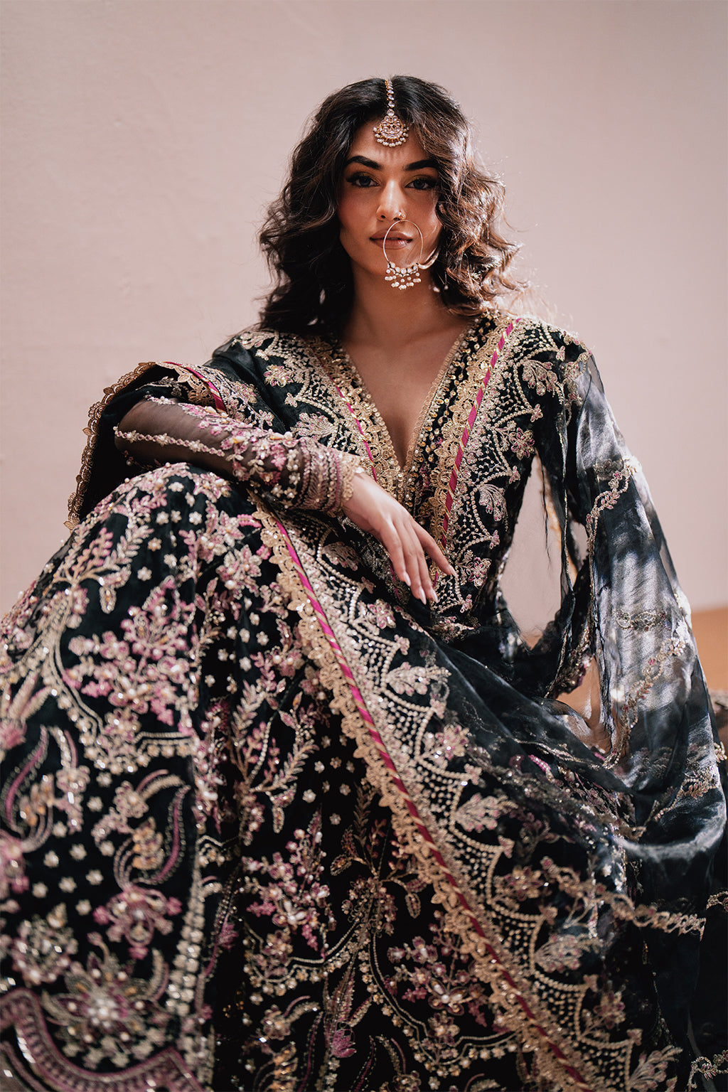 Qara Zarposh Jahanara Embroidered Unstitched 3 Piece Festive Suit