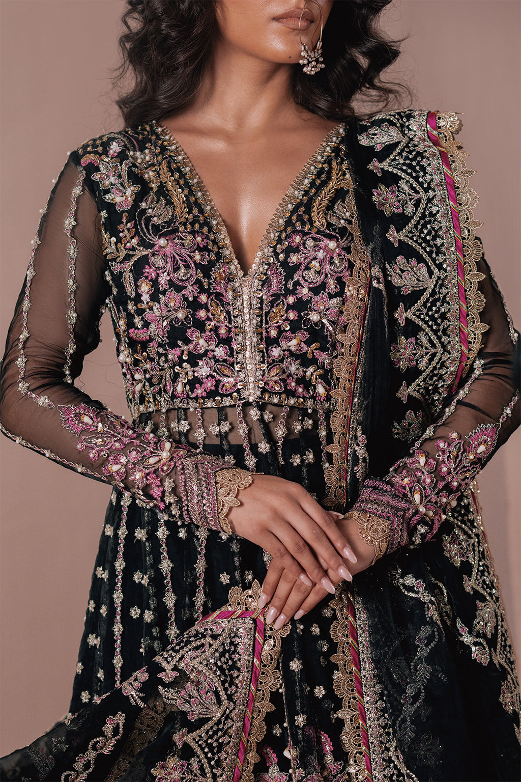 Qara Zarposh Jahanara Embroidered Unstitched 3 Piece Festive Suit