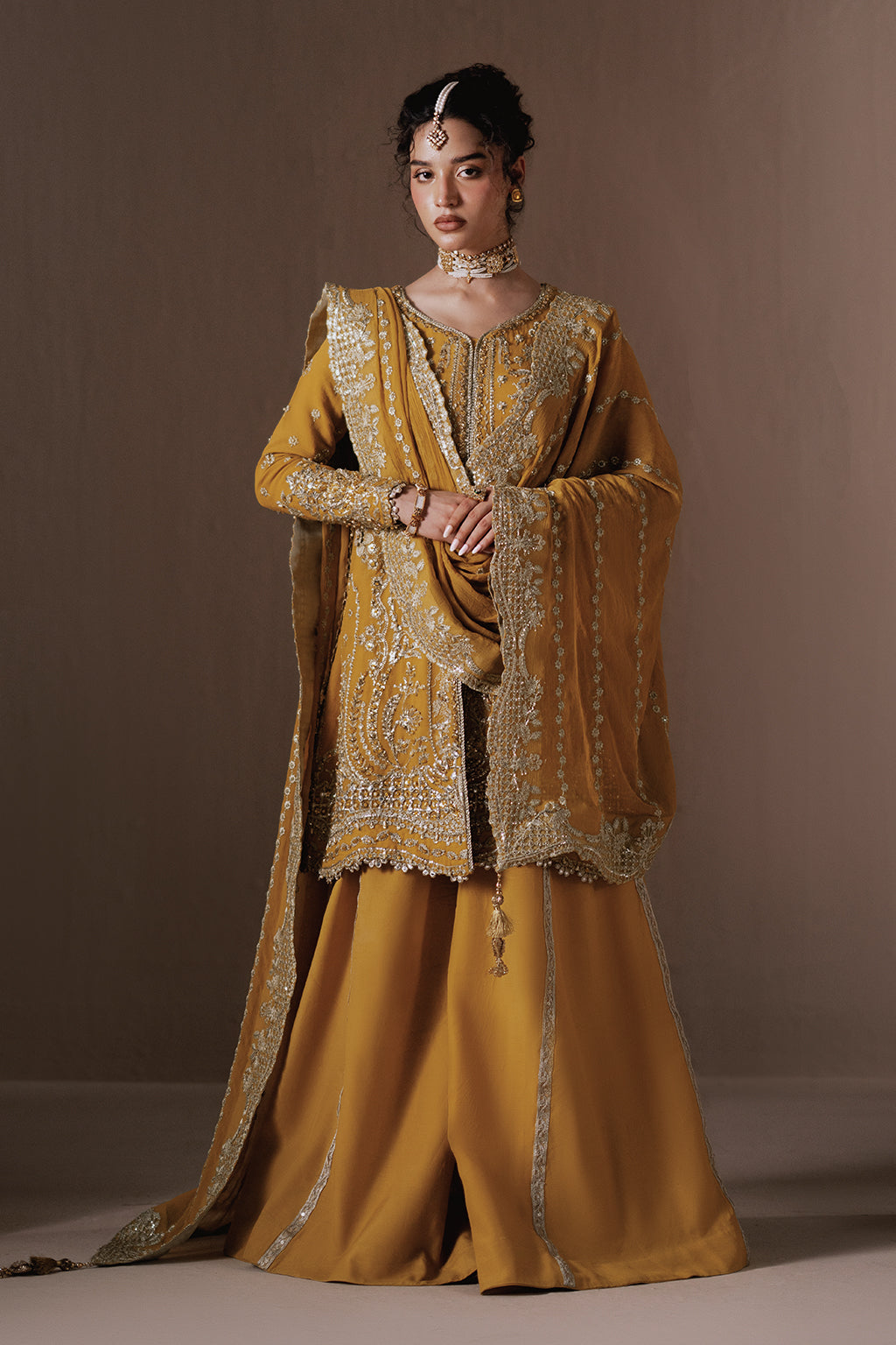 Dhanak Zarposh Jahanara Embroidered Unstitched 3 Piece Festive Suit