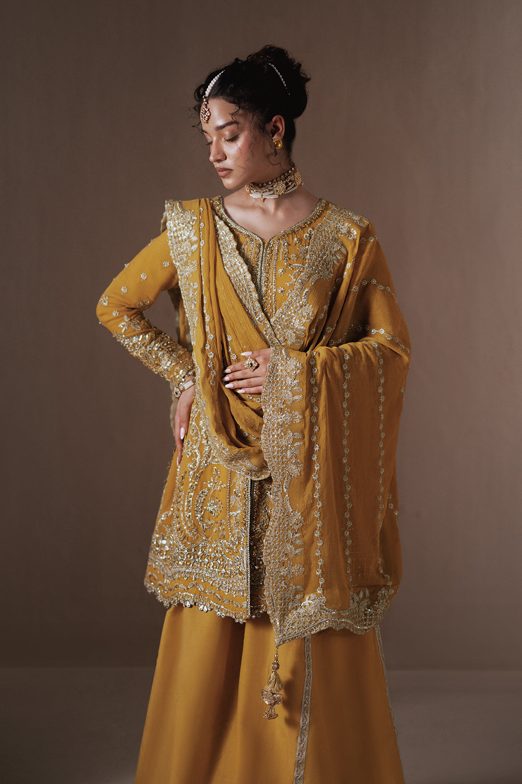 Dhanak Zarposh Jahanara Embroidered Unstitched 3 Piece Festive Suit