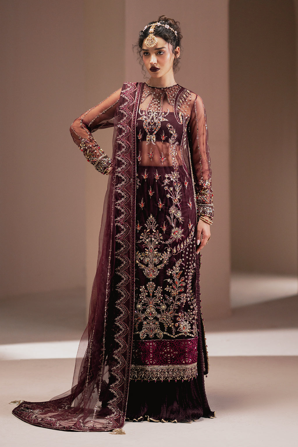 Nisa Zarposh Jahanara Embroidered Unstitched 3 Piece Festive Suit