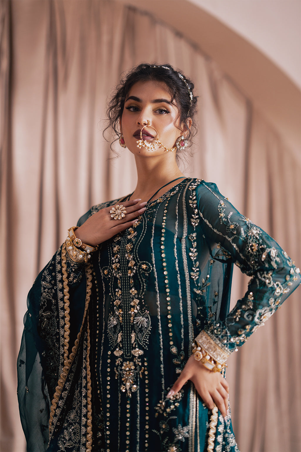 Firaaq Zarposh Jahanara Embroidered Unstitched 3 Piece Festive Suit