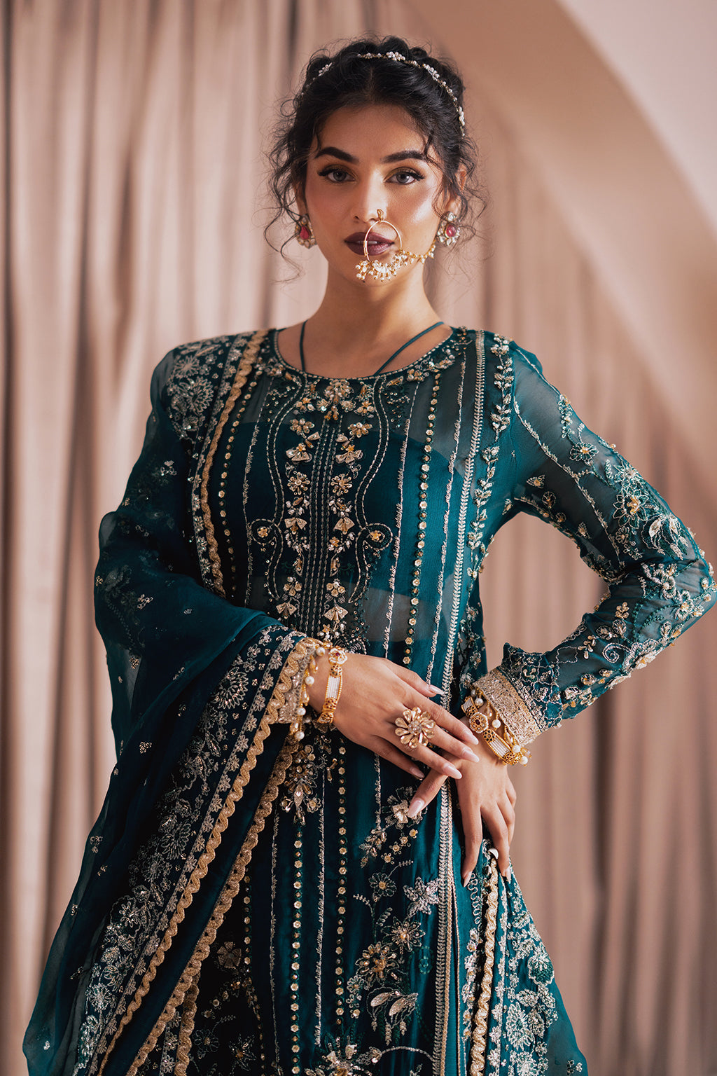 Firaaq Zarposh Jahanara Embroidered Unstitched 3 Piece Festive Suit